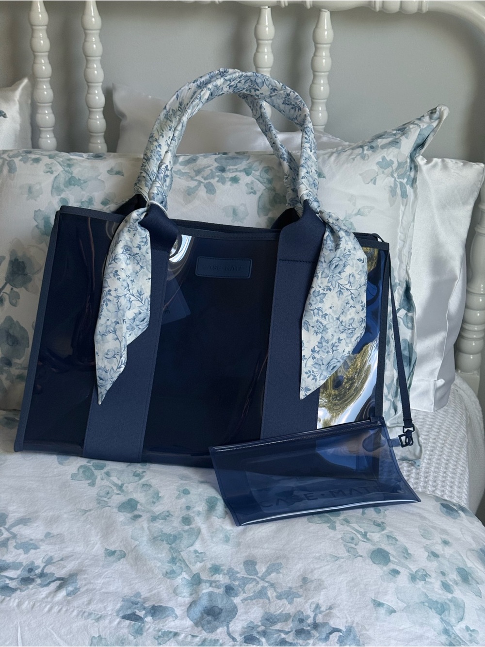 NWT Case-mate Navy jelly tote bag something navy twilly Phone Pouch - Picture 3 of 4